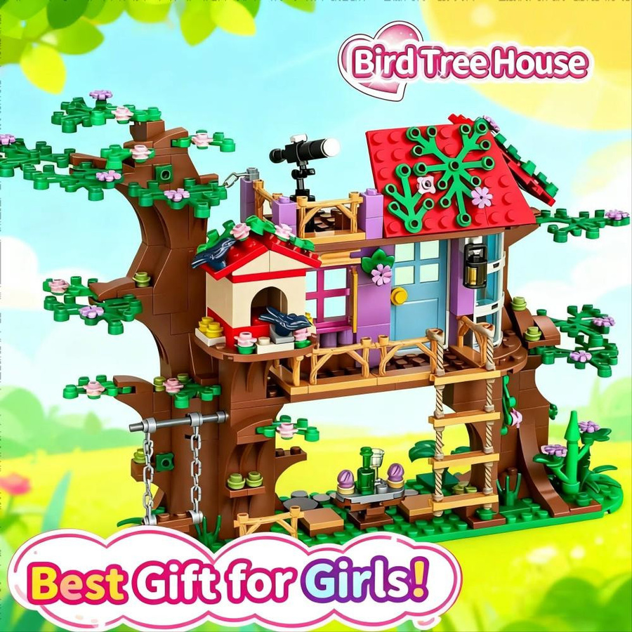 Linyi toy Baumhaus Garten Fee Bausteine Set ab 6-12 Jahre - Bild 2