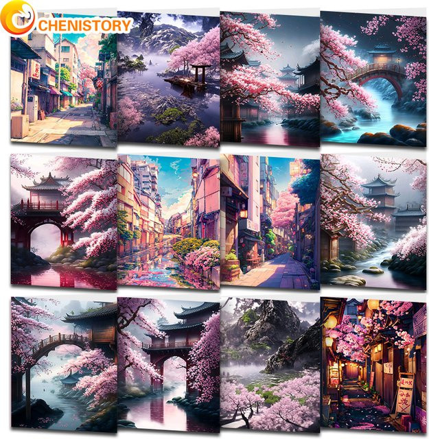 PhotoCustom Malen nach Zahlen Set Stadtlandschaft auf Leinwand zum Selbermalen - Bild 1