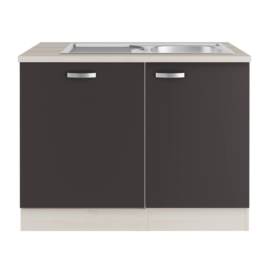 OPTIFIT Faro220 Küchen-Spülenschrank-Set in Anthrazit mit modernem Design und mattem Finish - Bild 2