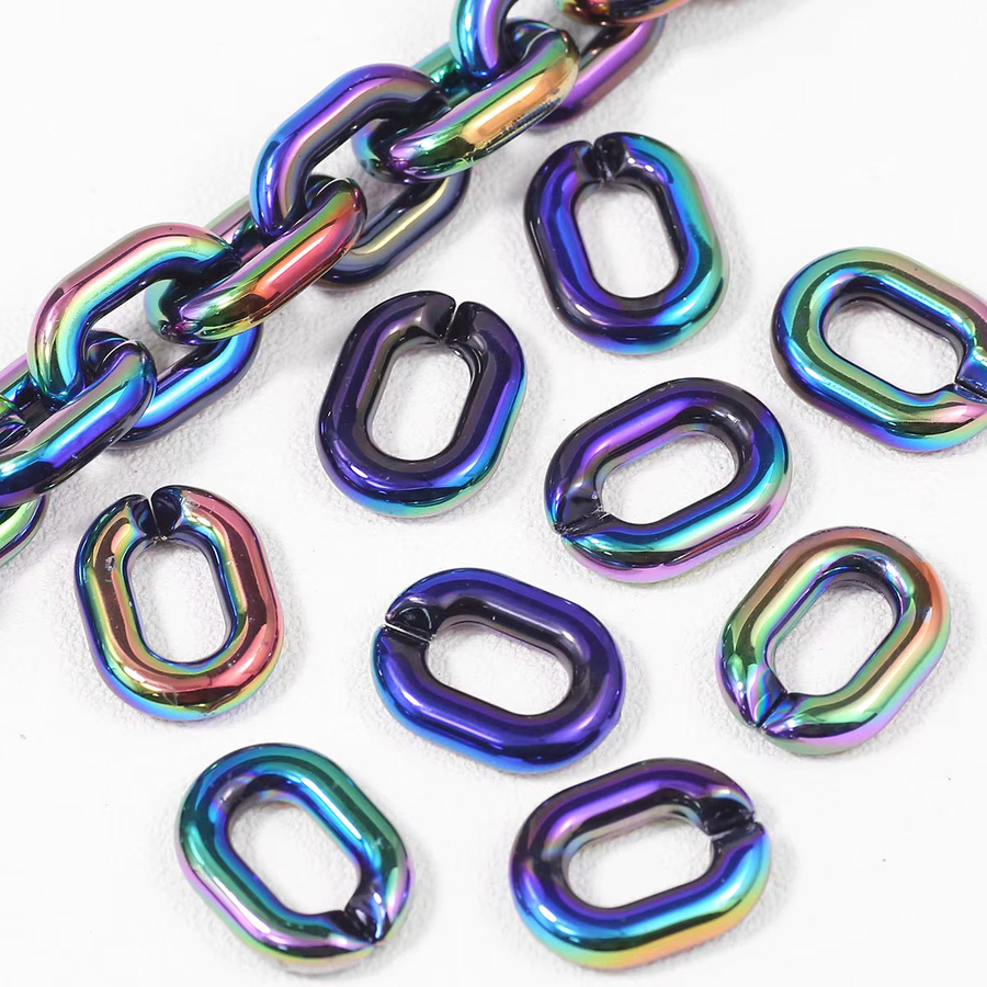 JHNBY U-förmige Kette, Acryl, Schwarz und Bunt, Unisex - Bild 4
