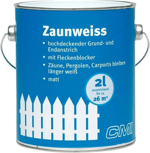 CMI Holzschutzlasur für Zäune in Weiß matt, wasserbasiert - Bild 1
