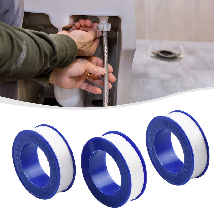 3er-Set Gewindedichtband für Wasserrohre und Sanitärarmaturen zur Rohrreparatur und für Klempnerarbeiten in Weiß - Bild 5