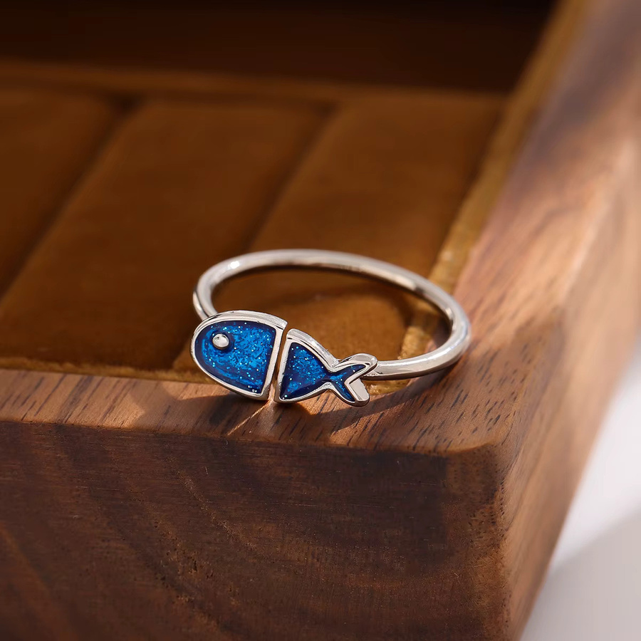 GaGa-Duck Ring, 925 Sterling Silber, Blauer Fisch, Damen - Bild 3