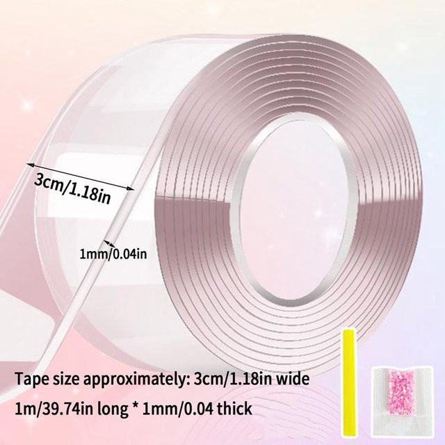 A Family Of Home Textiles Nano Tape Mehrzweck-Blasband, wiederverwendbar und hochklebrig, doppelseitiger Klebstoff, transparent und weiß - Bild 1