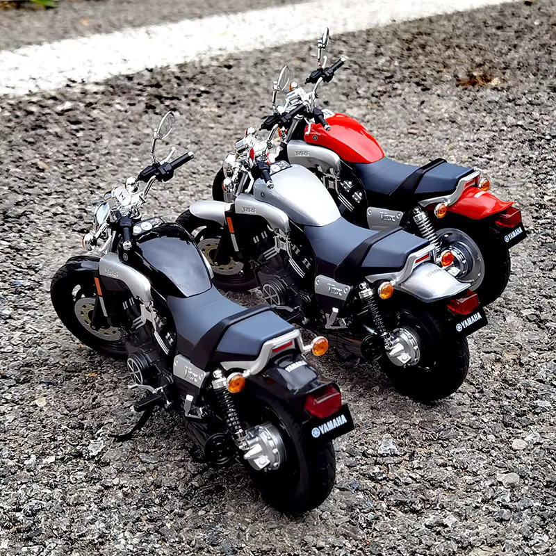 Maisto Yamaha Vmax Motorrad Modell, 1:12, Metall, Rot - Bild 2