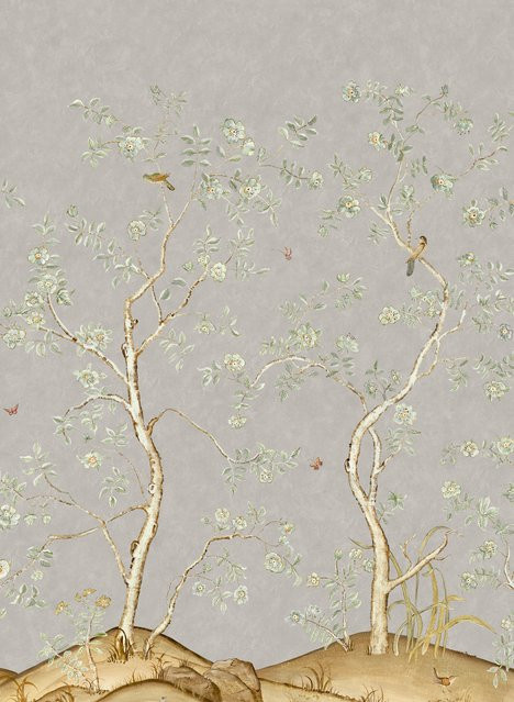 Andrew Martin Tapete Songbird Mist Chinoiserie Landschaft aus Vlies - Bild 1