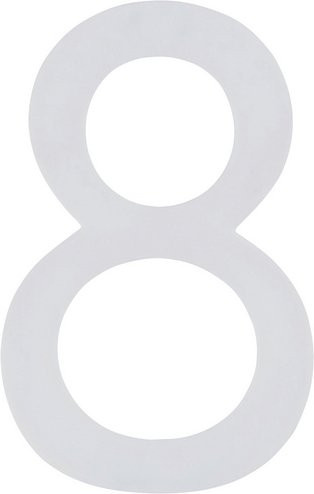 ALPERTEC Hausnummer 8, Weiß, Kunststoff, nachtleuchtend, B/H/T: 9,7 x 18,0 x 0,4 cm - Bild 1
