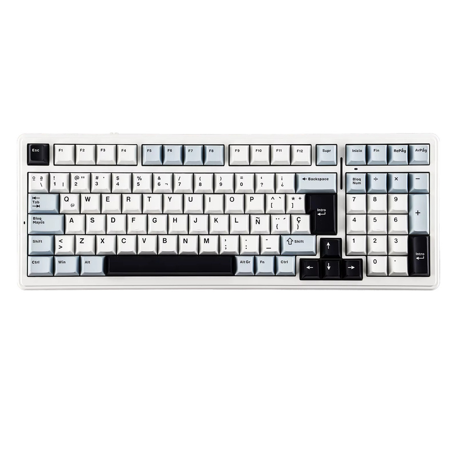 AULA F99 Mechanische Gaming-Tastatur mit RGB-Hintergrundbeleuchtung, Hot-Swap, Kabelgebunden, ISO-ES QWERTY-Layout, Blau-Weiß - Bild 2