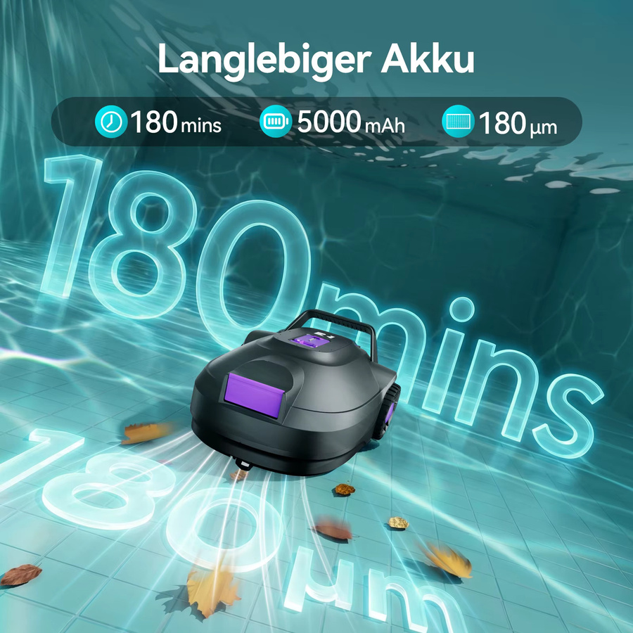 Kabelloser Roboter-Poolreiniger Redkey S200 in Orange mit wiederaufladbarem Lithium-Akku für Fliesen, PVC, Mosaik und Zement - Bild 6