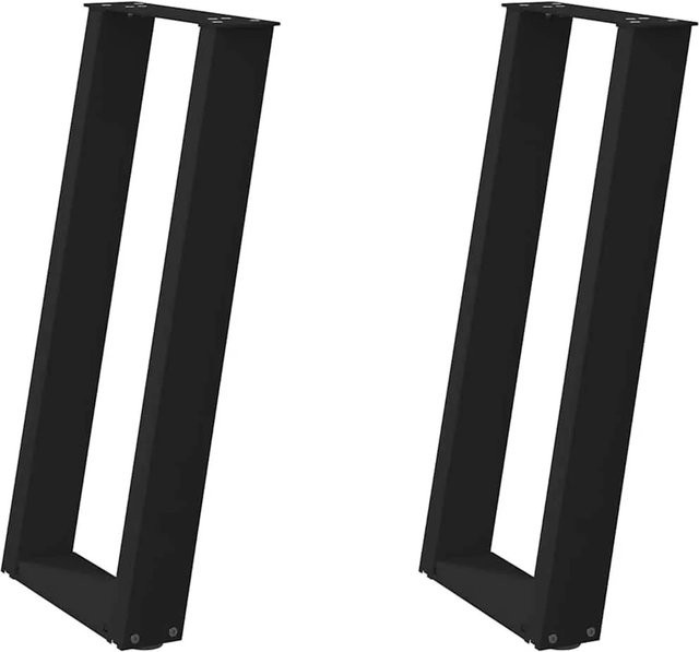 vidaXL Konsolentischbeine U-Form aus Stahl in Schwarz Matt, 2 Stück, B: 38 cm, H: 72-73 cm - Bild 1