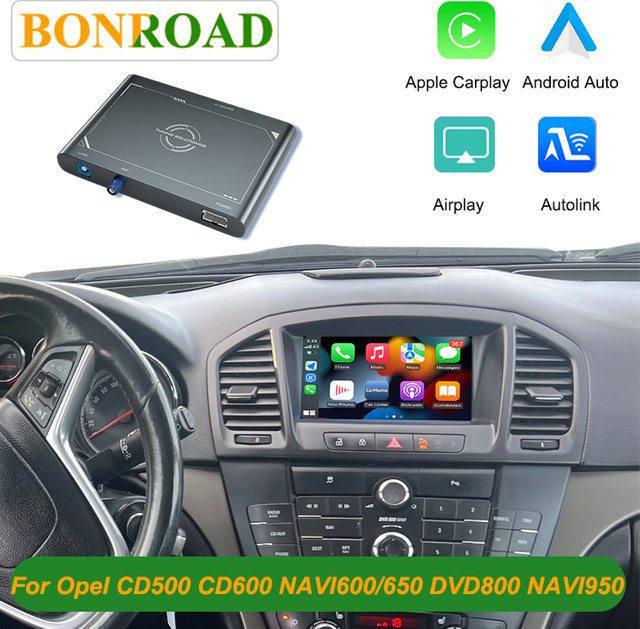 Bonroad Wireless Carplay und Android Auto Nachrüstsatz für Opel Insignia Astra J Vectra Meriva B Zafira C Corsa in Schwarz - Bild 1