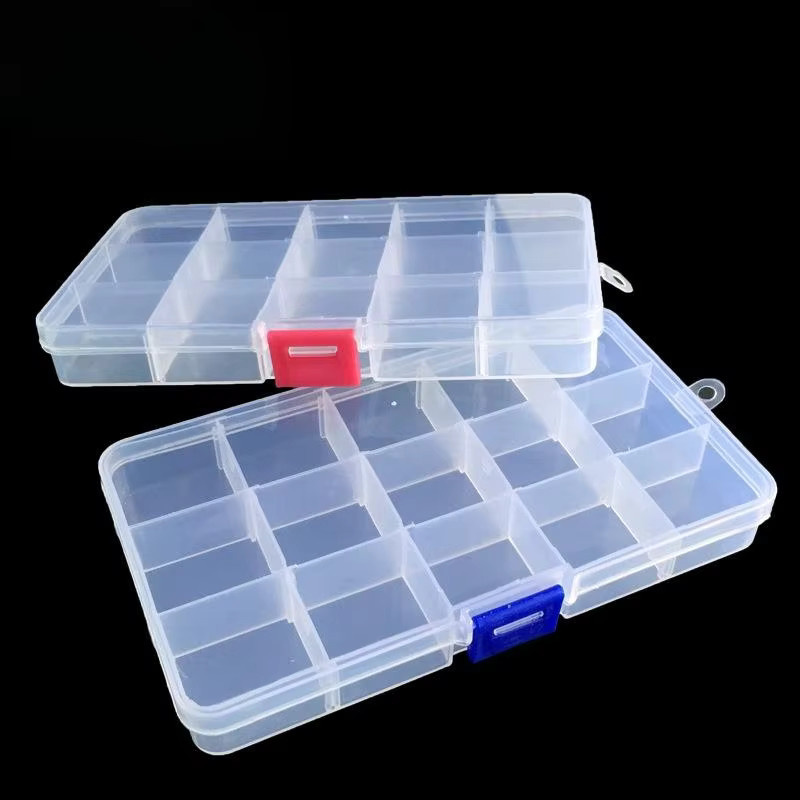 Praktische Kunststoff Lagerbox mit 24 Fächern als Organizer für Schmuck, Perlen und Schrauben in Orange und Transparent - Bild 3