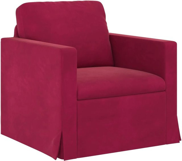 vidaXL Sofa in Weinrot aus Samt mit B/T/H: 78 x 78 x 80 cm - Bild 1