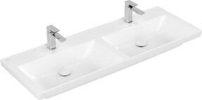 Villeroy & Boch Schrank-Doppelwaschtisch Subway 3.0 Eckmodell in Weiß, Breite: 130 cm, Tiefe: 47 cm - Bild 1