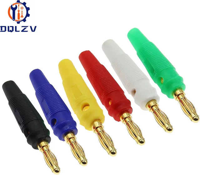 DQLZV Bananenstecker 4 mm vergoldet für Musiklautsprecher und Kabel in verschiedenen Farben - Bild 1