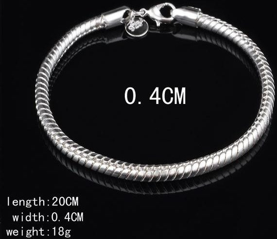 Allbestart Armband Schlangenknochen, 925 Silber, Damen, grau - Bild 1