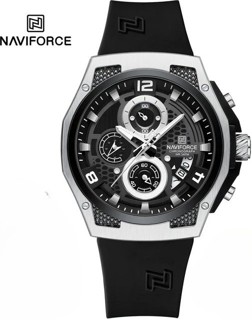 NAVIFORCE Armbanduhr, Quarz, Silikonarmband, Schwarz, Herren - Bild 1