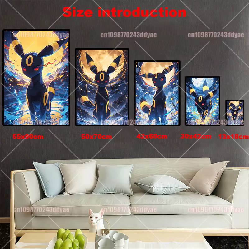 TAKARA TOMY Anime Pokémon Wandkunst Poster mit Evoli als minimalistische Leinwandillustration in Mehrfarbig - Bild 4