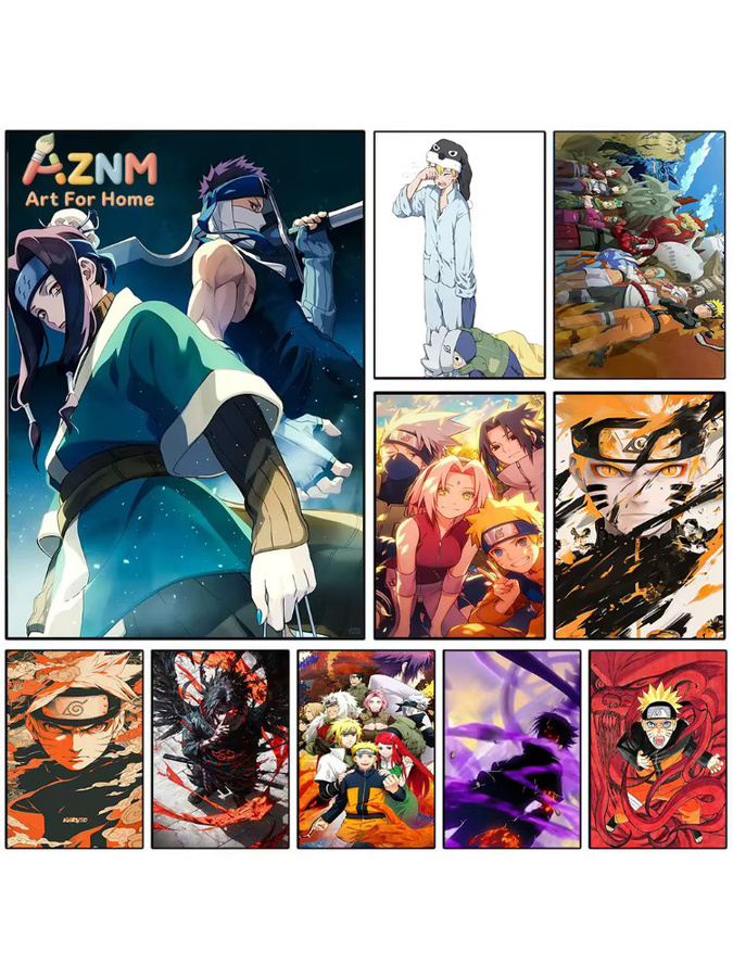 Kayou Naruto Anime Leinwandgemälde Team 7 Zabuza Haku Akatsuki Wandkunstdruck Mehrfarbig - Bild 6