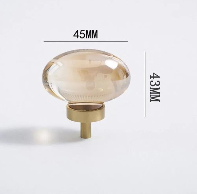 Luxuriöser Möbelknopf von Binchi Outdoor Product aus Kristallglas in Transparent mit goldener Zink-Basis - Bild 1