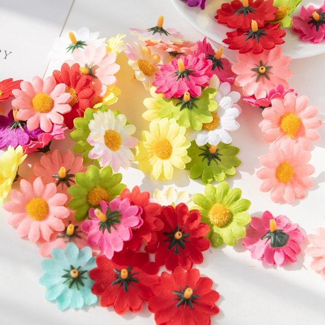 TTCY Mini Seiden-Gänseblümchen in Multicolour für Hochzeit, Party und Dekoration - Bild 1