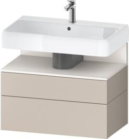 Duravit Waschtischunterschrank Qatego Wandhängend in Weiß oder Beige mit LED-Beleuchtung und integrierten Schubladen B/T/H: 79 x 47 x 59 cm - Bild 1