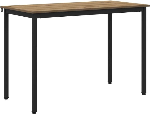 vidaXL Esstisch modern in Eiche und Schwarz mit Metallgestell und Holzwerkstoffplatte, rechteckig, B/T/H: 120 x 60 x 75 cm - Bild 1