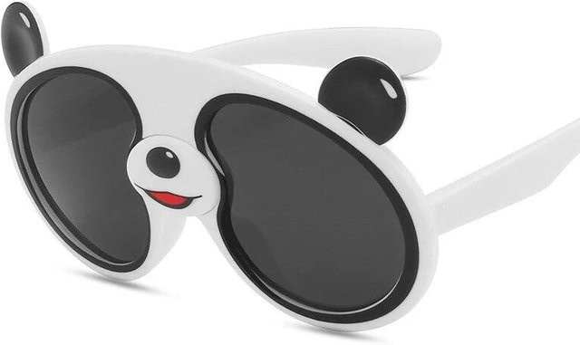 NATAWA Sonnenbrille Kinder, Panda, rund, Vollrand, Kunststoff, weiß - Bild 1