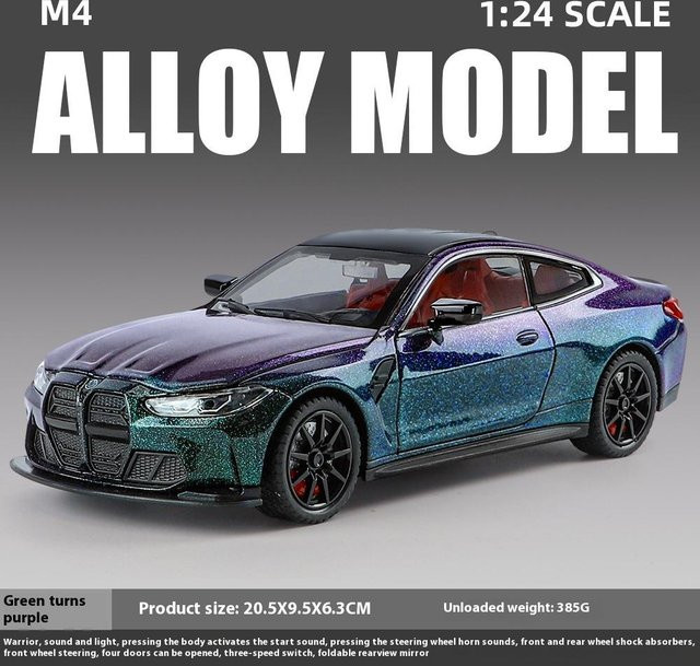 Linyi toy car M4-Modellspielzeug, 1:24, Metall, mit Licht und Sound, ab 14 Jahren - Bild 1