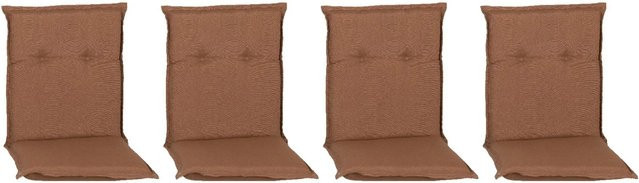 Beo Sitzauflage Tolonaro Niedriglehner 4er-Set Dunkelbraun mit Schaumstofffüllung und Öko-Tex Standard 100 - Bild 1