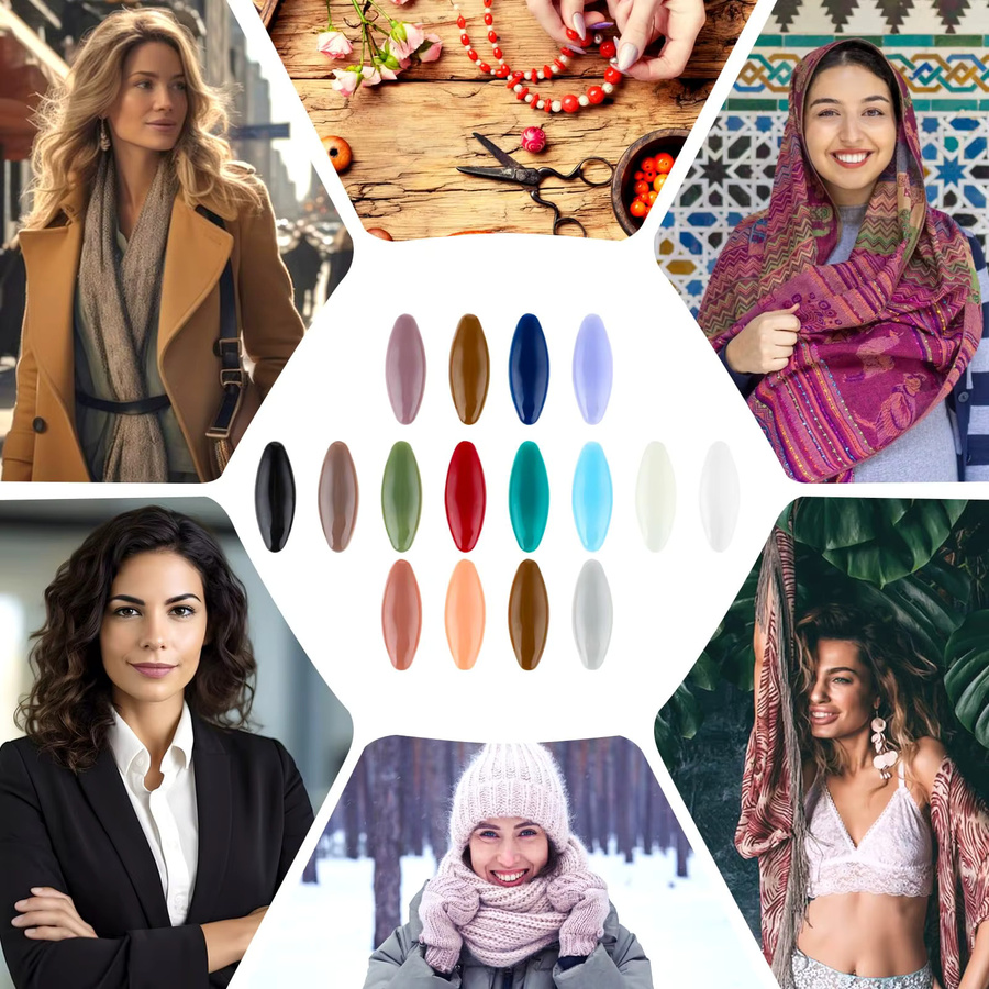 8-teiliges Hijab-Nadelset, Broschennadeln, Kunststoffabdeckung - Bild 4