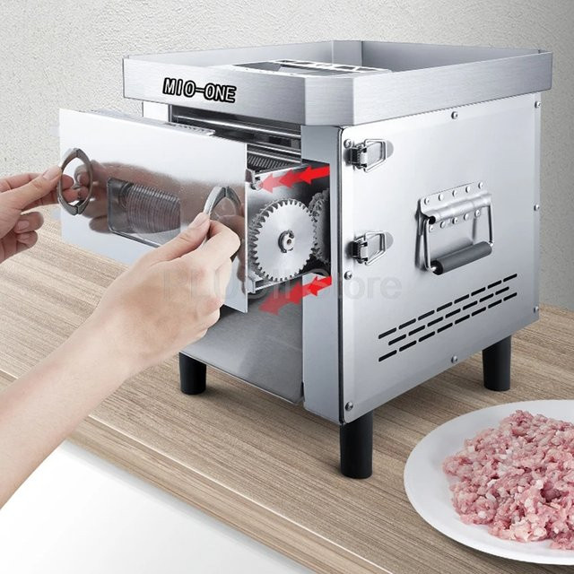 Pludii Elektrische Fleischmaschine aus Edelstahl in Silber für den gewerblichen und privaten Gebrauch - Bild 1