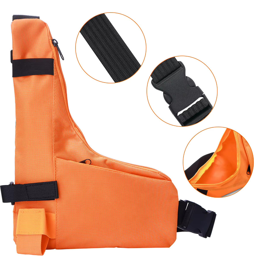 ABBREE Walkie-Talkie Brusttasche mit 2 Fächern aus wasserdichtem Nylon in Orange, taktische Schultertasche und Holster für UV-5R und Mini 5RH Amateurfunkgeräte - Bild 6