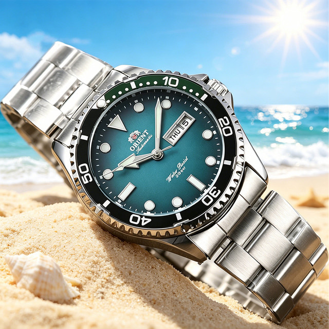 Orient Armbanduhr Automatik, Edelstahl, Grün, Herren - Bild 1