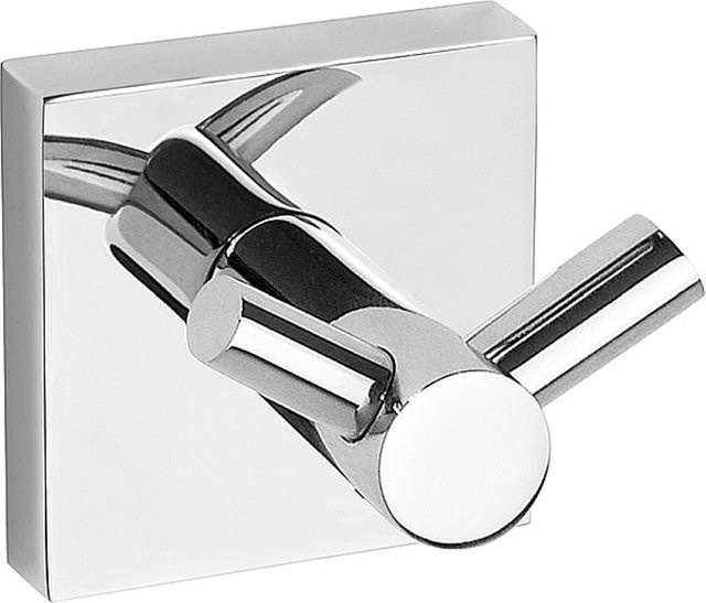 Brillantbad META Doppelkleiderhaken aus Messing in Chrom poliert, B/T/H: 5,5 x 5,5 x 5 cm - Bild 1
