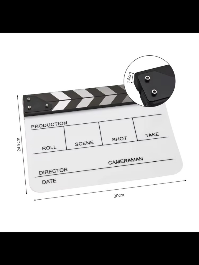 Andoer Acryl-Filmklappe Regisseurtafel in Weiß für Action-Szenen und trocken abwischbare Nutzung - Bild 3