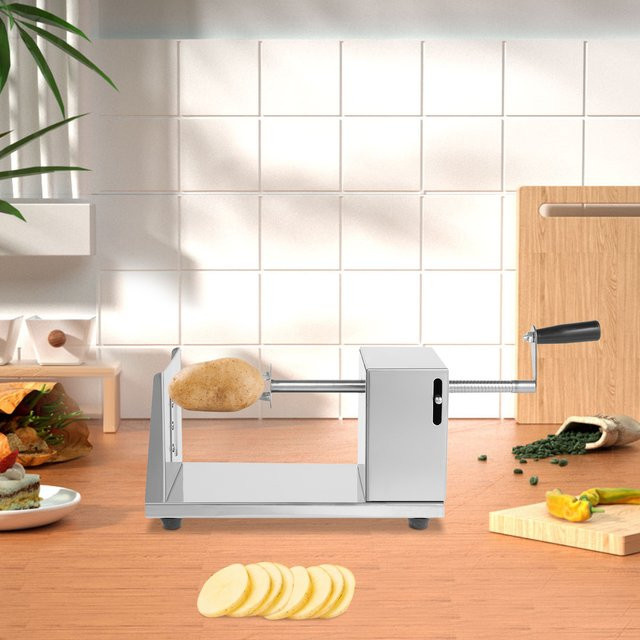 Bymaocar Manuelle Pommes-Frites-Maschine aus Edelstahl in Silber mit rutschfester Basis - Bild 1