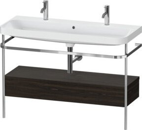 Duravit Möbelwaschtisch-Kombi Happy D.2 Plus in Weiß mit Metallkonsole und Handtuchhalter - Bild 1