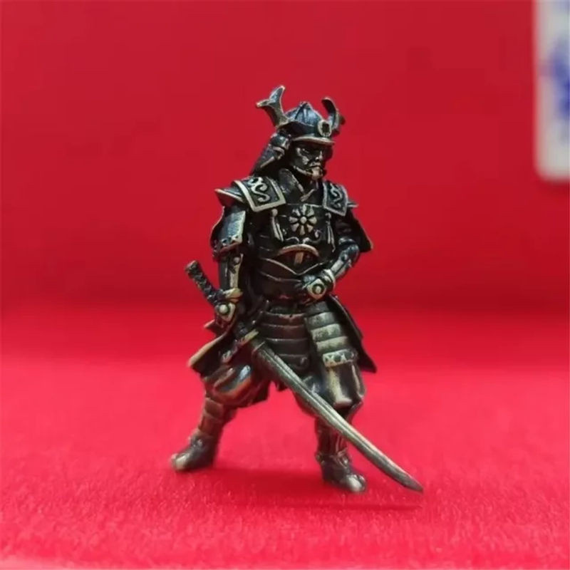 Samurai Modellfigur aus Kupfer in Schwarz als Vintage Desktop Dekoration für Erwachsene, Höhe: 4 cm - Bild 1