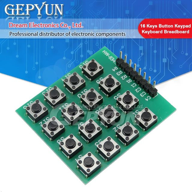 GEPYUN 4x4 Matrix Tastatur Modul mit 16 Tasten für Arduino DIY Kits, Grün - Bild 1