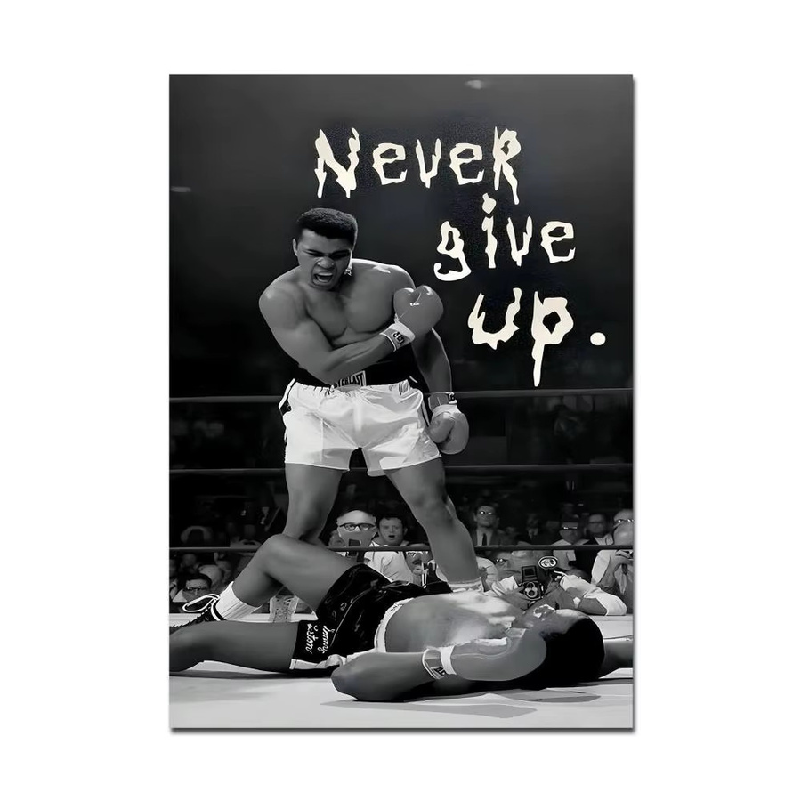 Retro Motivationsposter Mike Tyson und Muhammad Ali als Aufkleber aus Papier in Braun, B/H: 15 x 15 cm - Bild 7