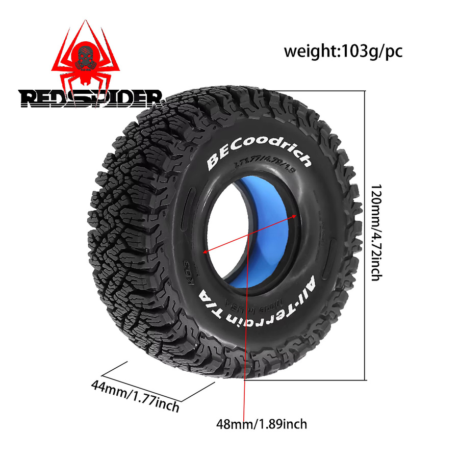 AJRC Butyl Gummi Reifen Schlamm Terrain, 4-teiliges Set, 1:10 - Bild 2
