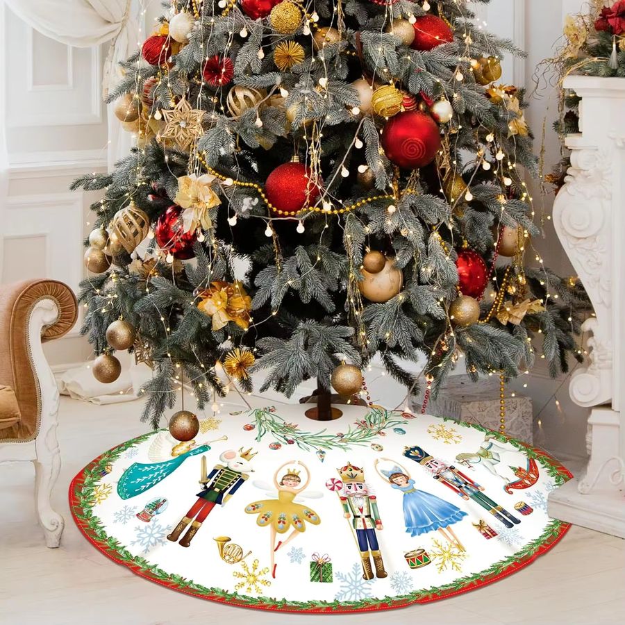 VIKAMA Weihnachtsbaumrock mit Nussknacker-Design für die Innen- und Außendekoration - Bild 3
