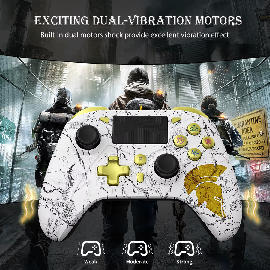 Bonacell Bluetooth Wireless Gamepad Controller mit Hall Effect und Vibration für PS3, PS4, Nintendo Switch und PC in Schwarz oder Weiß - Bild 4