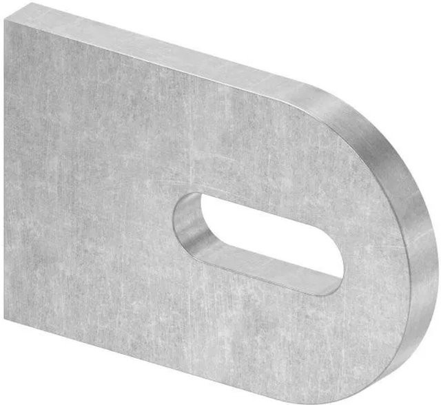 FeNau Anschweißlasche aus Stahl in Silber mit Langloch 9 x 25 mm, B/H/T: 60 x 40 x 6 mm - Bild 1