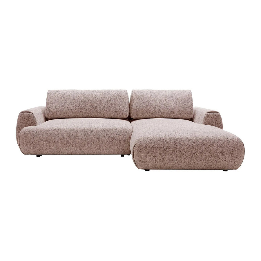 Vente-unique Schlafsofa Monelia Ecksofa in Violett und Rosa aus meliertem Stoff mit Schlaffunktion, Breite: 270 cm - Bild 2