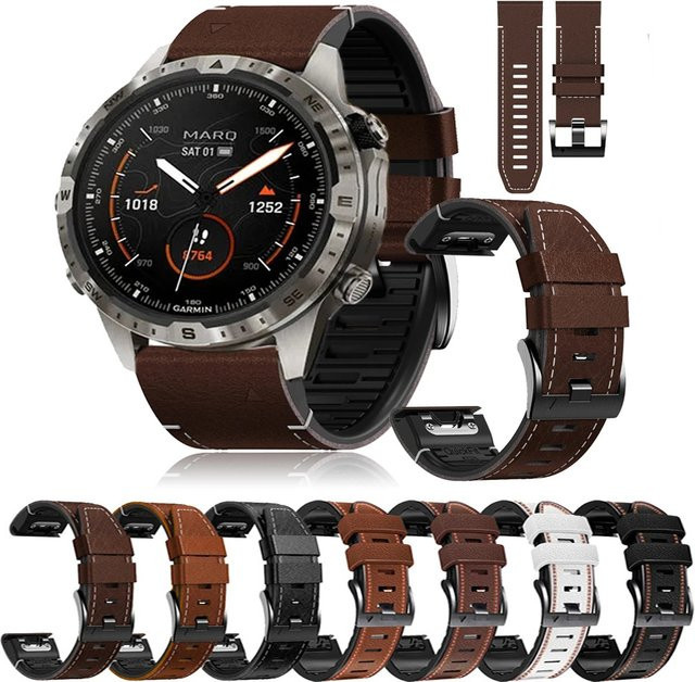 QuickFit Uhrenarmband Leder-Silikon, 26 22 mm, Schwarz, Unisex - Bild 1