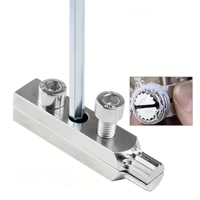 Winkelventil-Gewindeschneidwerkzeug-Extraktor für gebrochene Schrauben in Silber und Weiß zur Reparatur von Wasserleitungen - Bild 4