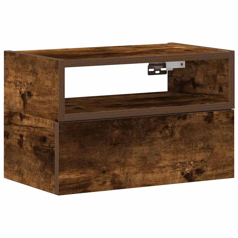 vidaXL Wand-Nachttisch aus Holzwerkstoff in Räuchereiche, B/T/H: 45 x 26 x 28,5 cm - Bild 2
