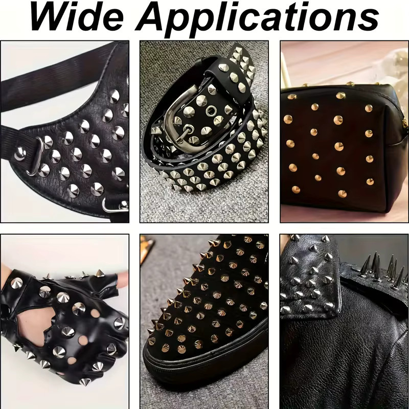 300 Sets Rundschraubverschluss-Punk-Nieten für Kleidung, Schuhe und Lederhandwerk in Schwarz und Silber, Durchmesser: 4,7 mm - Bild 2